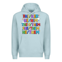 Blue Mist pride pronouns Premium Hoodie - Artiststas
