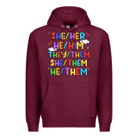 Burgundy pride pronouns Premium Hoodie - Artiststas