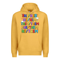 Mustard pride pronouns Premium Hoodie - Artiststas
