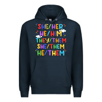 Navy pride pronouns Premium Hoodie - Artiststas