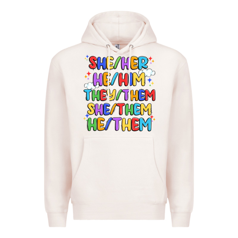 Pride Pronouns Premium Hoodie by Artiststas | Teevron