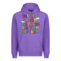 Purple pride pronouns Premium Hoodie - Artiststas