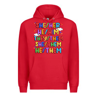 Red pride pronouns Premium Hoodie - Artiststas