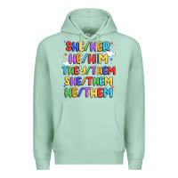 Seafoam pride pronouns Premium Hoodie - Artiststas