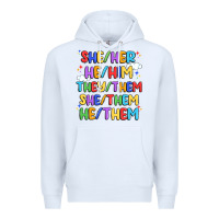 White pride pronouns Premium Hoodie - Artiststas