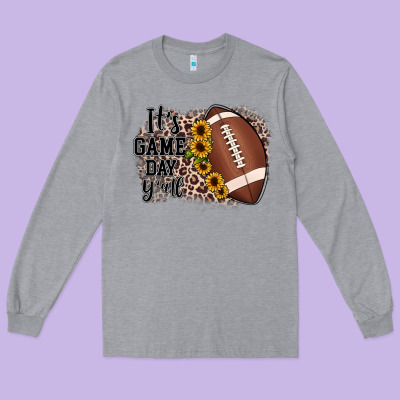 It's Game Day Y'all Long Sleeve Tee Designed By Jahusdesignshop