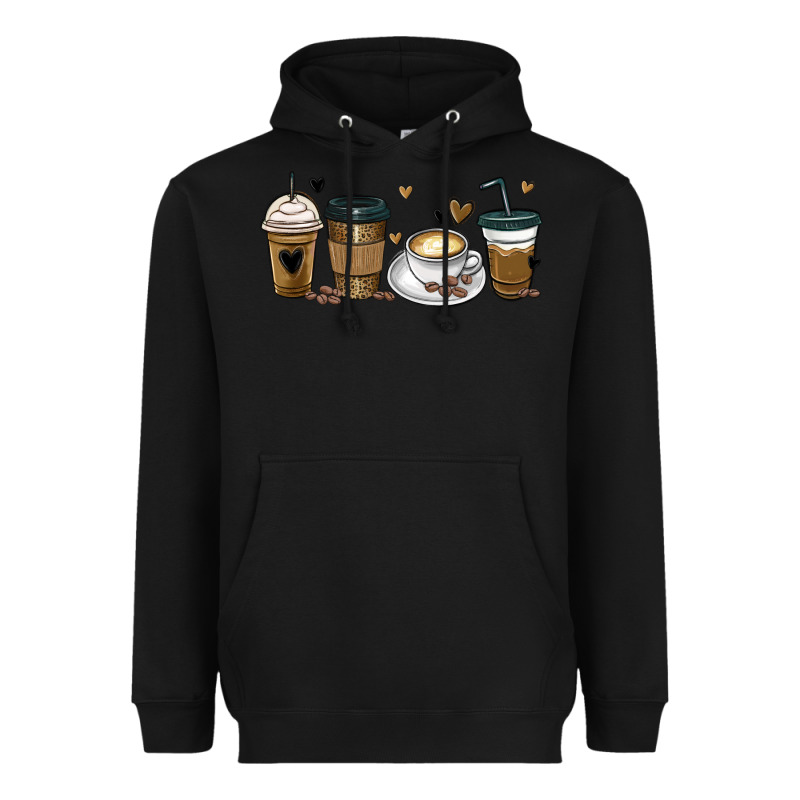 Coffee Latte Coffee Cups Heavyweight Hoodie by MaliasSmallBusiness | Teevron