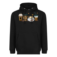 Black coffee latte coffee cups Heavyweight Hoodie - MaliasSmallBusiness
