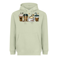 Matcha coffee latte coffee cups Heavyweight Hoodie - MaliasSmallBusiness
