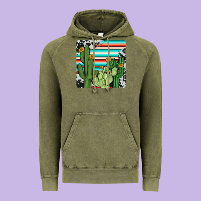 Cactus Cowhide Coaster Vintage Hoodie Designed By Jahusdesignshop