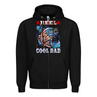 Black Reel Cool Dad Bass Zipper Hoodie - LillyAllenDesigns