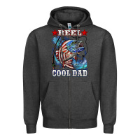 Charcoal Heather Reel Cool Dad Bass Zipper Hoodie - LillyAllenDesigns