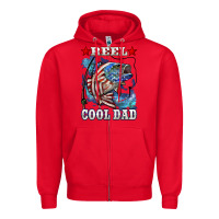Red Reel Cool Dad Bass Zipper Hoodie - LillyAllenDesigns
