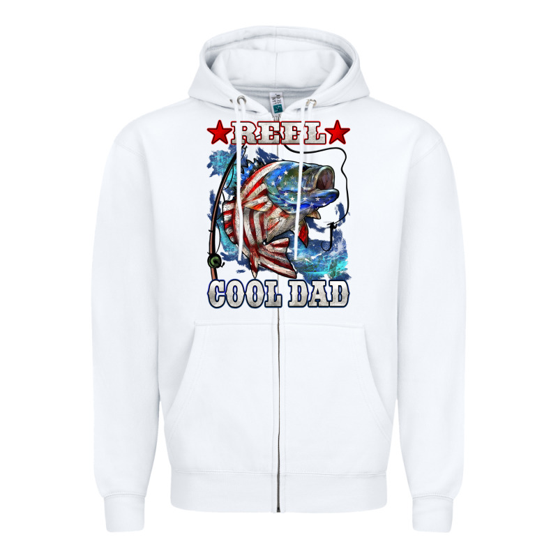 Reel Cool Dad Bass Zipper Hoodie by LillyAllenDesigns | Teevron