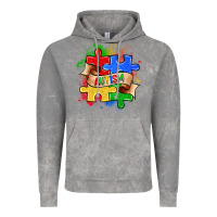 Cloud Rock autism puzzle pieces Vintage Hoodie - Zillion Design Studio