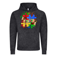 Vintage Black autism puzzle pieces Vintage Hoodie - Zillion Design Studio