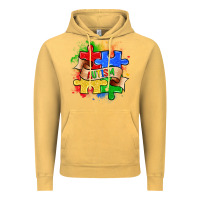 Vintage Mustard autism puzzle pieces Vintage Hoodie - Zillion Design Studio