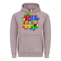 Vintage Zinc autism puzzle pieces Vintage Hoodie - Zillion Design Studio