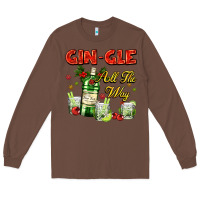Chestnut gin`gle all the way with bottle and cocktails Long Sleeve Tee - AdoDesignShop
