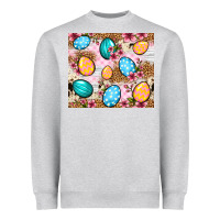 Heather Grey Easter eggs cowhide leopard tumbler Easter Day Heavyweight Sweatshirt - Neo Western