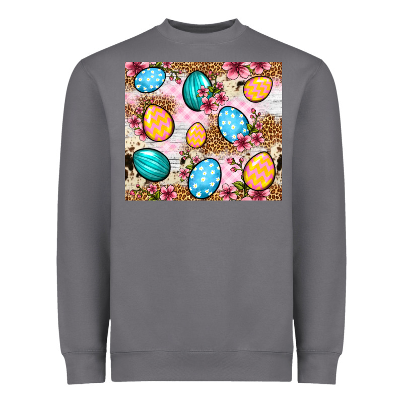 Easter Eggs Cowhide Leopard Tumbler Easter Day Heavyweight Sweatshirt by Neo Western | Teevron