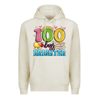 Oatmeal Heather 100 days brighter Premium Hoodie - Artiststas