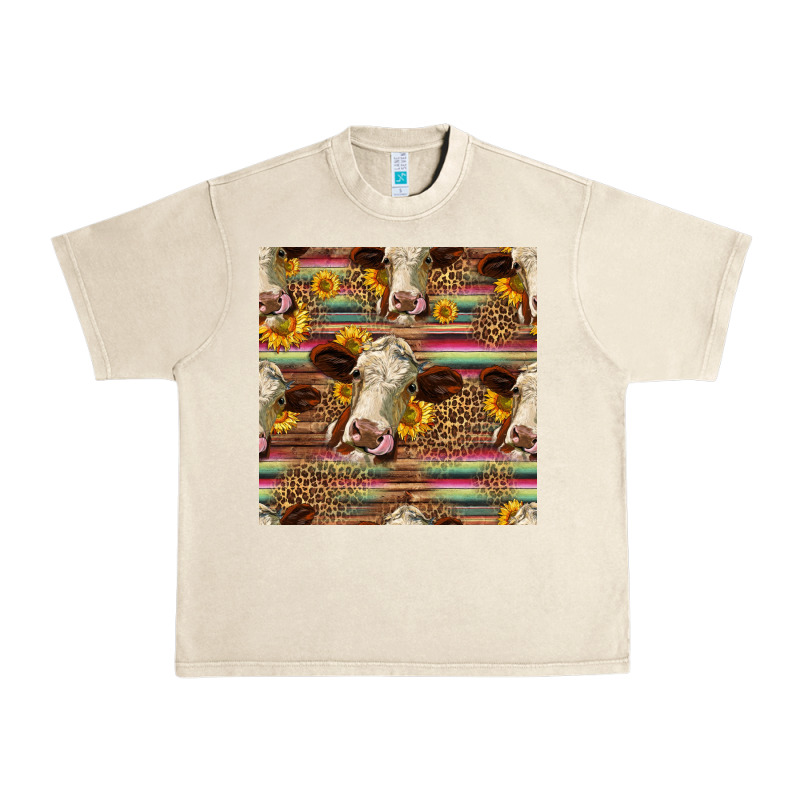 Western Hereford Cattle Seamless Pattern Urban Heavy Tee by HRA Design Shop | Teevron