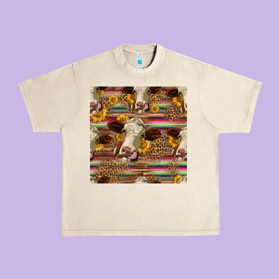 Western Hereford Cattle Seamless Pattern Urban Heavy Tee Designed By Hra Design Shop