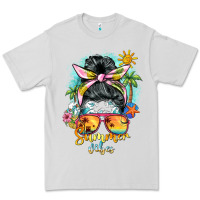 Dove Grey summer vibes messy bun Premium Tee - BarkalooDesign