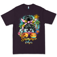 Plum summer vibes messy bun Premium Tee - BarkalooDesign
