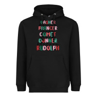 Black dasher dancer prancer vixer comet cupid donner bli Heavyweight Hoodie - MaliasSmallBusiness