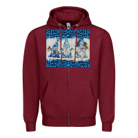 Burgundy snowy christmas gnomes Zipper Hoodie - BarkalooDesign