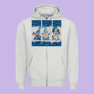 Snowy Christmas Gnomes Zipper Hoodie Designed By Barkaloodesign