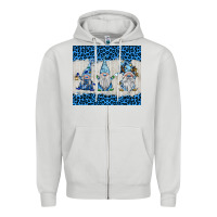 Dove Grey snowy christmas gnomes Zipper Hoodie - BarkalooDesign