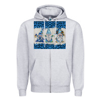 Heather Grey snowy christmas gnomes Zipper Hoodie - BarkalooDesign