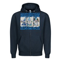 Navy snowy christmas gnomes Zipper Hoodie - BarkalooDesign