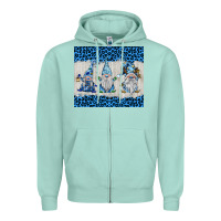 Seafoam snowy christmas gnomes Zipper Hoodie - BarkalooDesign