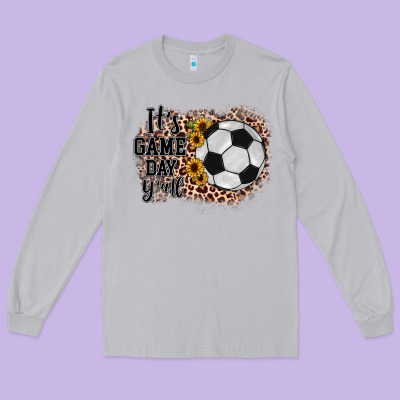 It's Game Day Y'all Soccer Long Sleeve Tee Designed By Jahusdesignshop