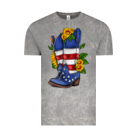 Cloud Rock american cowboy boot with sunflower Vintage Tee - HRA Design Shop