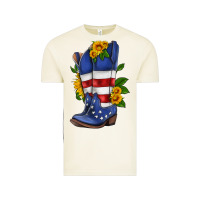 Vintage Arctic american cowboy boot with sunflower Vintage Tee - HRA Design Shop