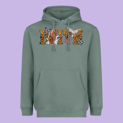 Faith With Praying Hands Heavyweight Hoodie Designed By Nancycooperartshop