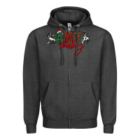 Charcoal Heather Santa baby Zipper Hoodie - BarkalooDesign
