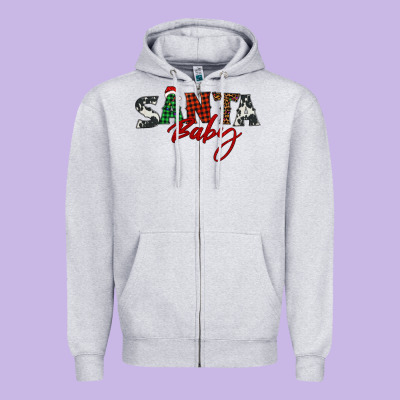Santa Baby Zipper Hoodie Designed By Barkaloodesign