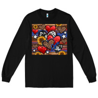 Black 4th of july american hearts Long Sleeve Tee - Jasminsmagicworld