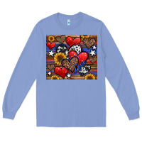 Colony Blue 4th of july american hearts Long Sleeve Tee - Jasminsmagicworld