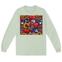 4th Of July American Hearts Long Sleeve Tee | Teevron