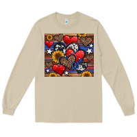 Mushroom 4th of july american hearts Long Sleeve Tee - Jasminsmagicworld