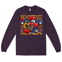 Plum 4th of july american hearts Long Sleeve Tee - Jasminsmagicworld