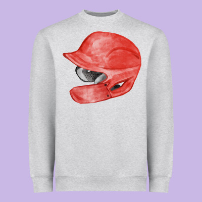 Red Baseball Batting Helmet Fa Element Heavyweight Sweatshirt Designed By Fadigitalartstudio