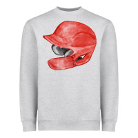 Heather Grey red baseball batting helmet fa element Heavyweight Sweatshirt - FaDigitalArtStudio